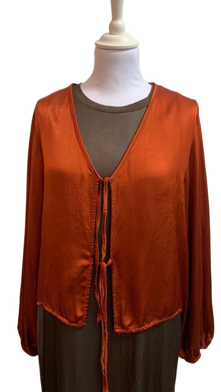 Blusa naranja satén Éclat (2)