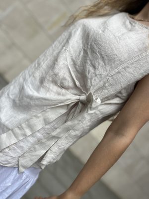 Blusa lino lazada beige