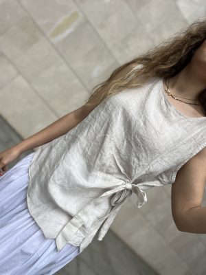 Alternative view of Blusa lino lazada beige