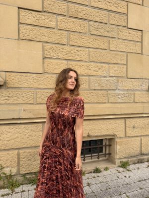 Vestido tul estampado palabra de honor