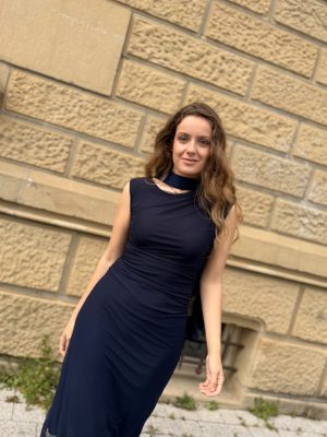 Vestido gasa marino Fiorella