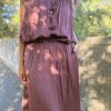 Falda midi satinada granate - Thumbnail Image 5