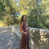 Falda midi satinada granate - Thumbnail Image 7