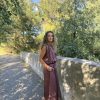Falda midi satinada granate