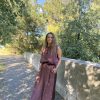 Falda midi satinada granate - Thumbnail Image 2