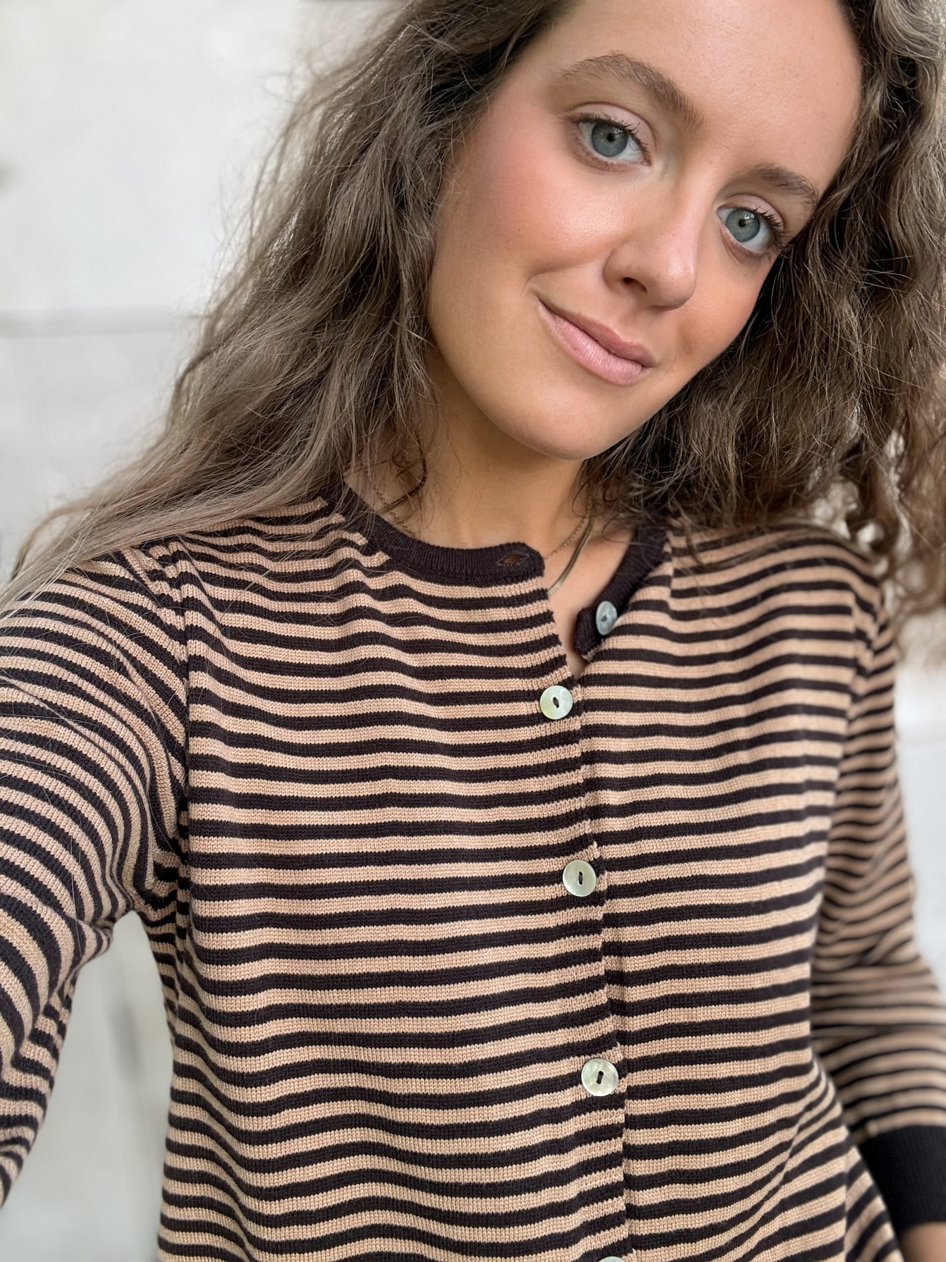 Chaqueta punto rayas marrones - Imagen 5