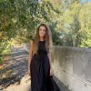 Vestido frunces evasé negro - Thumbnail Image 3