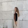 Chaqueta punto combinada beige - Thumbnail Image 4
