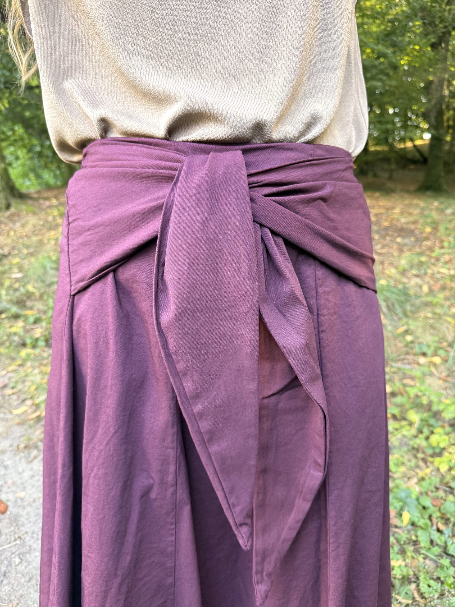 Falda midi lazada granate - Imagen 3