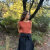 Falda midi lazada negra - Thumbnail Image 2