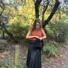 Falda midi lazada negra - Thumbnail Image 3