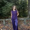 Pantalón bombacho satinado morado