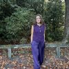 Pantalón bombacho satinado morado - Thumbnail Image 2