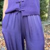 Pantalón bombacho satinado morado - Thumbnail Image 4