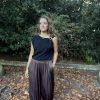 Pantalón bombacho satinado marrón - Thumbnail Image 5