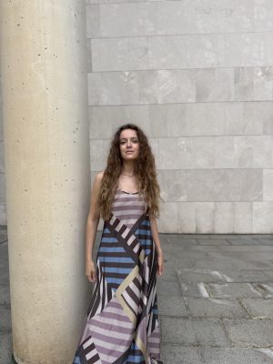 Vestido midi rayas colores