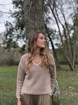 Jersey punto pico beige