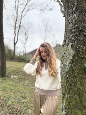 Jersey punto polo crudo